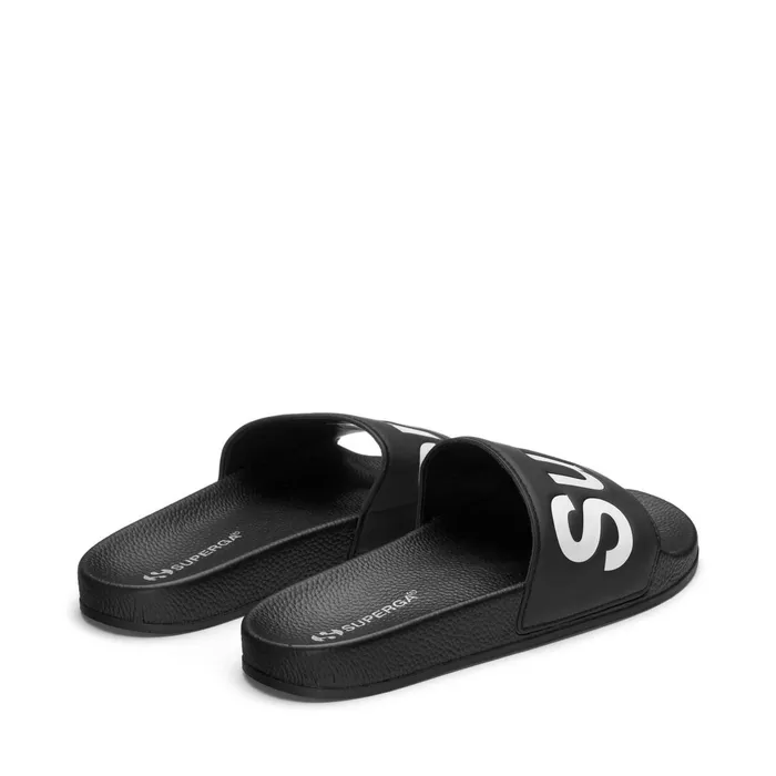 Women Slippers Unisex 1908 SLIDES POLYSOFT SLIDE BLACKWHITE Superga Slippers