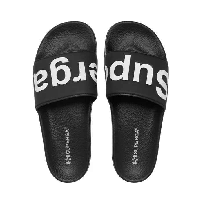 Women Slippers Unisex 1908 SLIDES POLYSOFT SLIDE BLACKWHITE Superga Slippers