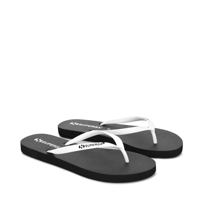 Women Slippers Woman 4121 FLIP FLOPS FlipFlop BLACKWHITE Superga Flip Flops