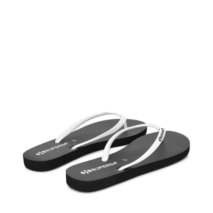 Women Slippers Woman 4121 FLIP FLOPS FlipFlop BLACKWHITE Superga Flip Flops