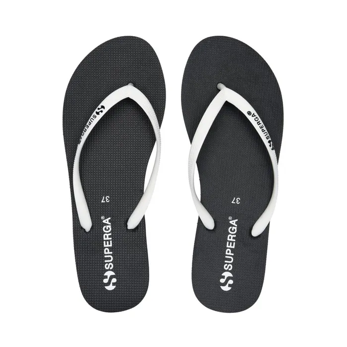 Women Slippers Woman 4121 FLIP FLOPS FlipFlop BLACKWHITE Superga Flip Flops