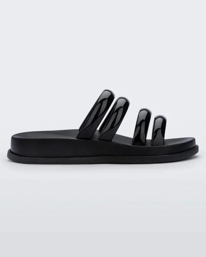Women Soft Wave Slide Black Melissa Slides