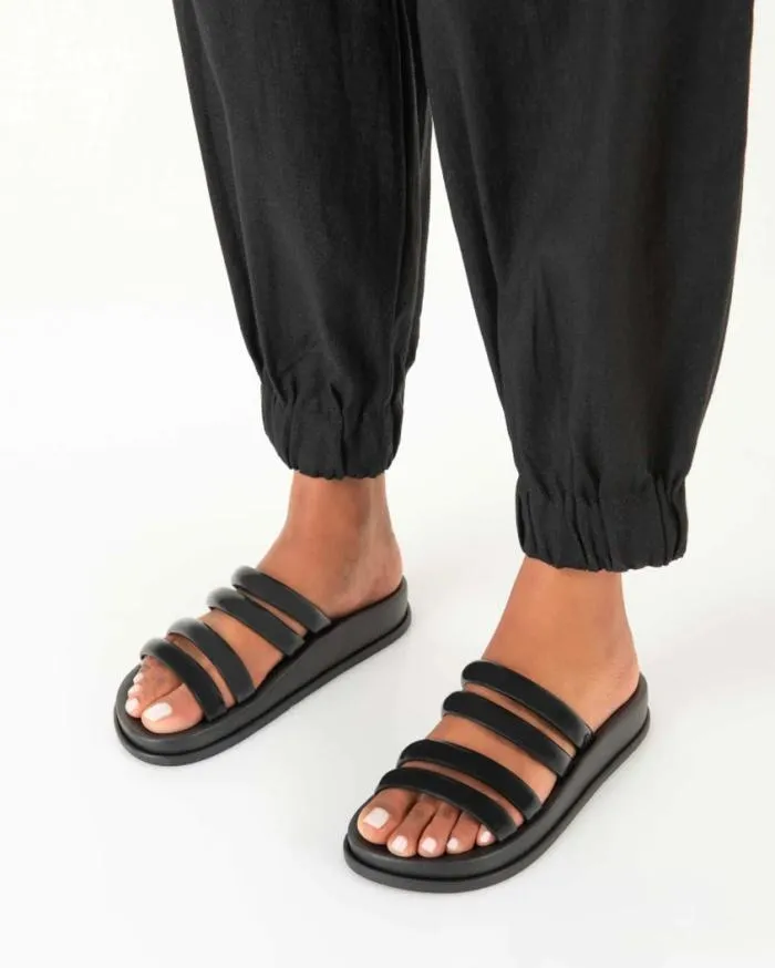 Women Soft Wave Slide Black Melissa Slides