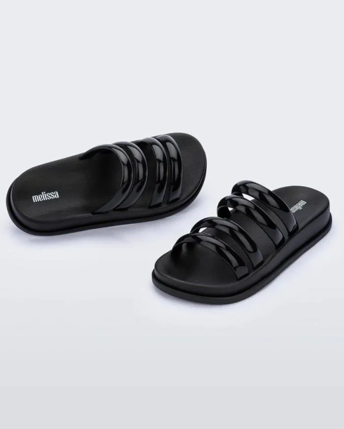 Women Soft Wave Slide Black Melissa Slides