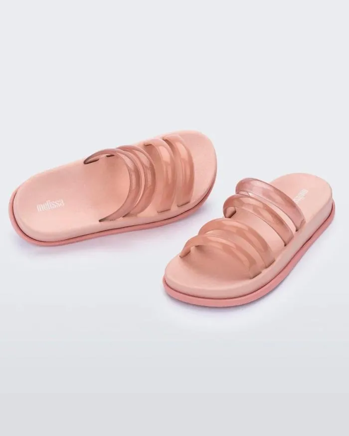 Women Soft Wave Slide Pinkclear Pink Melissa Slides