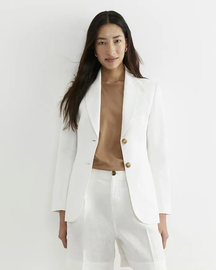 Women Sportscraft Blazers Freya Linen Blazer White
