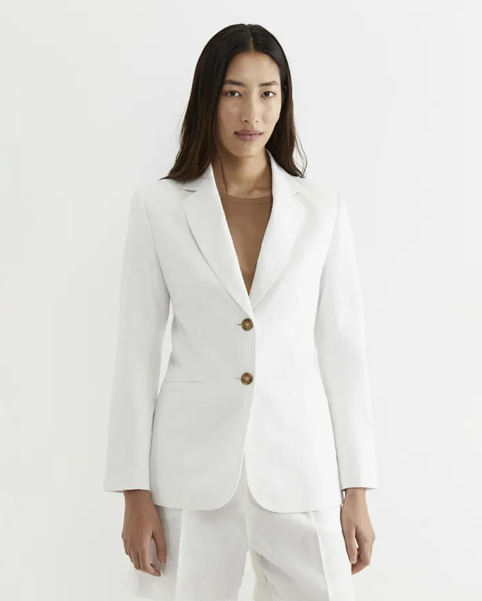 Women Sportscraft Blazers Freya Linen Blazer White