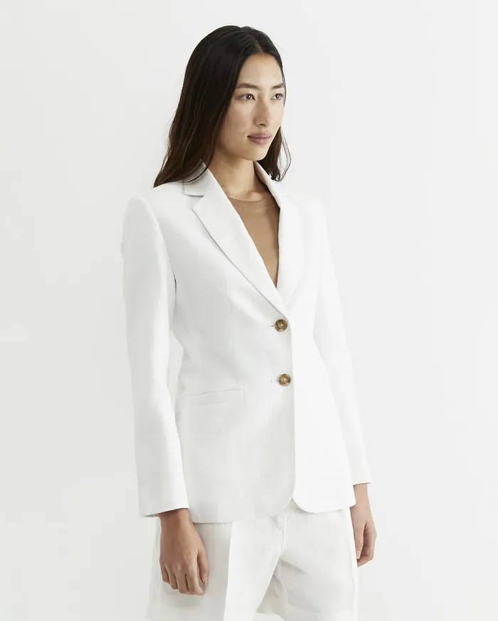 Women Sportscraft Blazers Freya Linen Blazer White