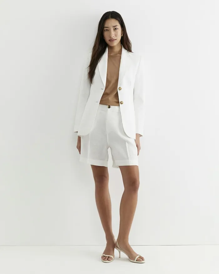 Women Sportscraft Blazers Freya Linen Blazer White