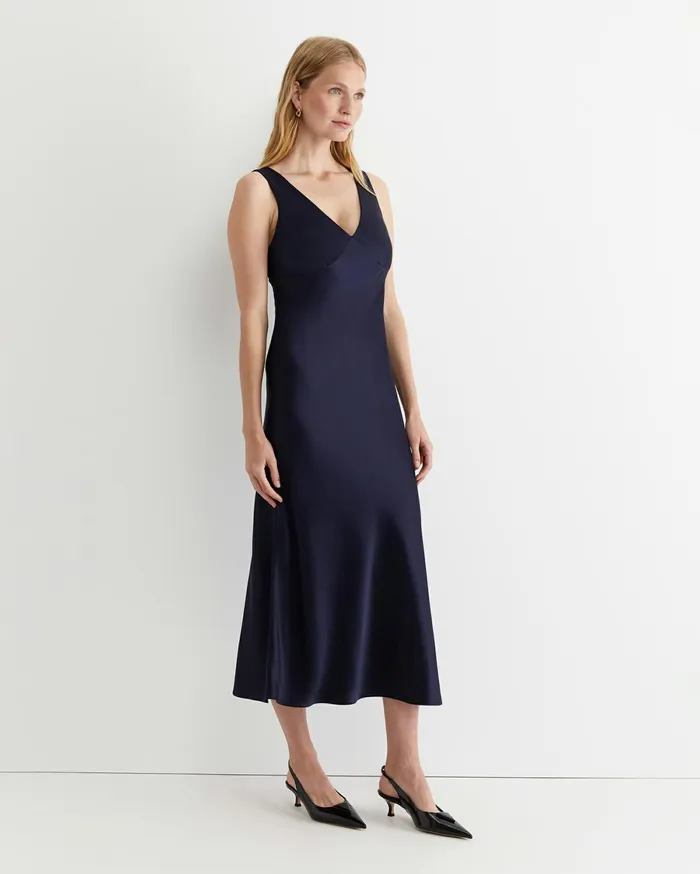 Women Sportscraft Dresses Harlow Sateen Slip Dress Navy