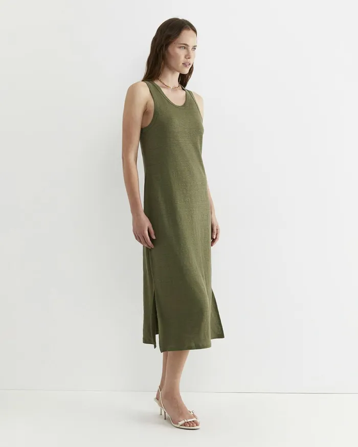 Women Sportscraft Dresses Tonia Linen Tank Midi Dress Khaki