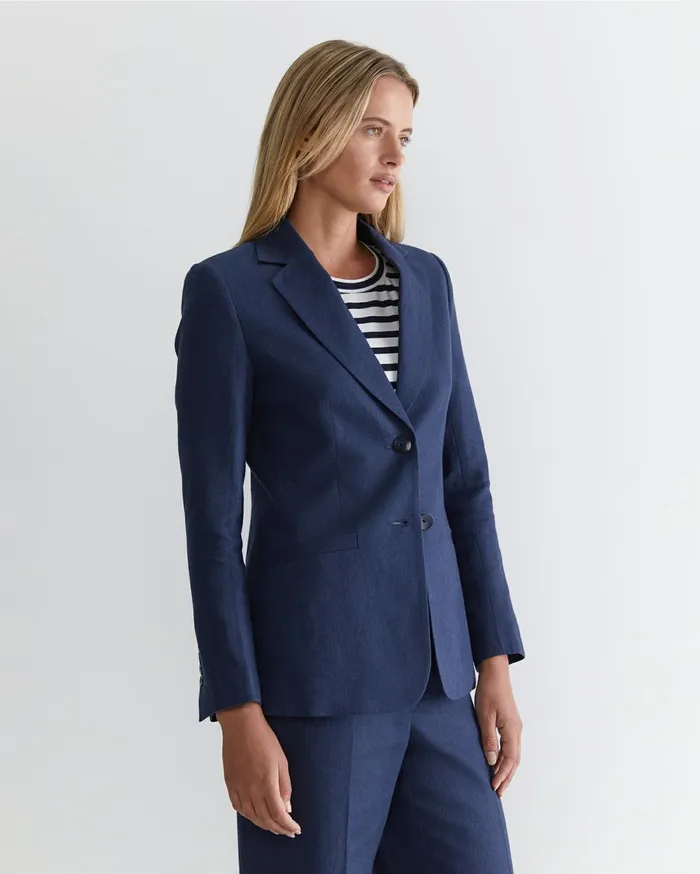 Women Sportscraft Jackets and Vests Freya Linen Blazer Navy