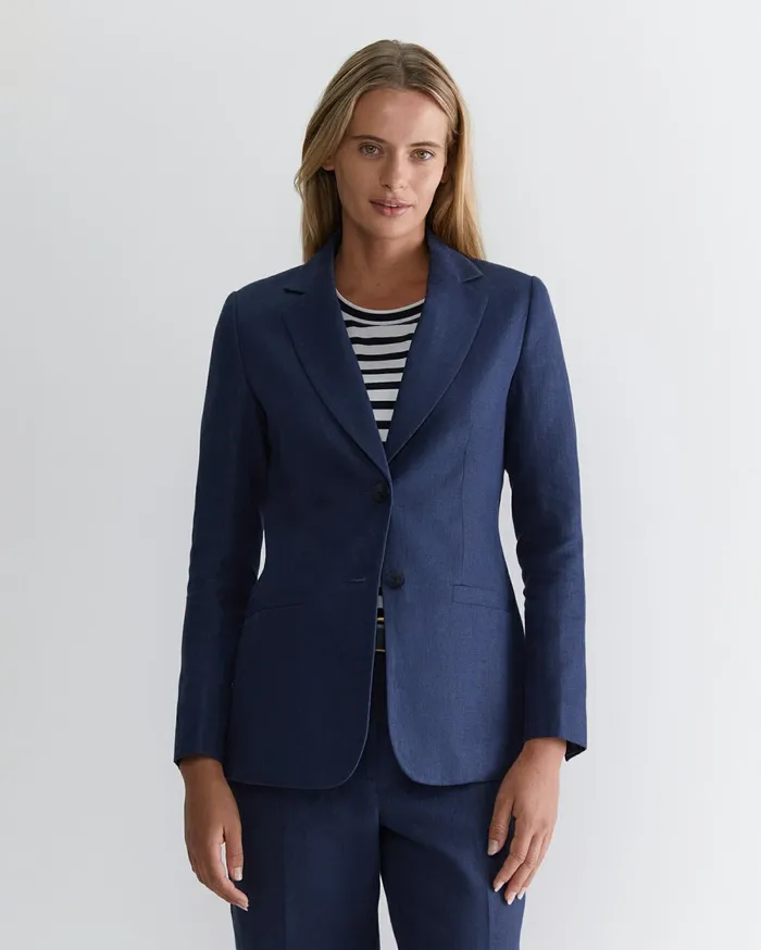 Women Sportscraft Jackets and Vests Freya Linen Blazer Navy