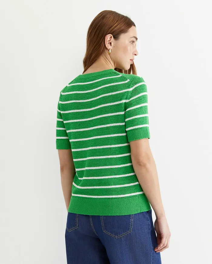 Women Sportscraft Knits and Cardigans Josie Tape Yarn Crew Knit Green Multi