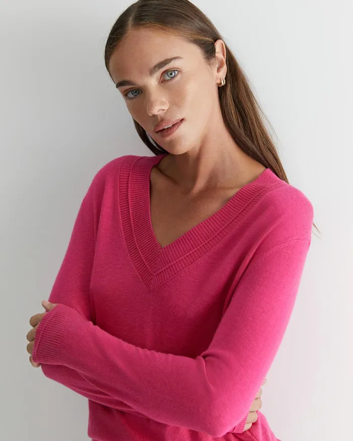 Women Sportscraft Knits and Cardigans Laurina Vneck Sweater Cerise