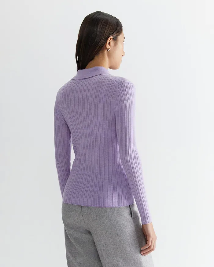 Women Sportscraft Knits and Cardigans Wool Silk Polo Lavender