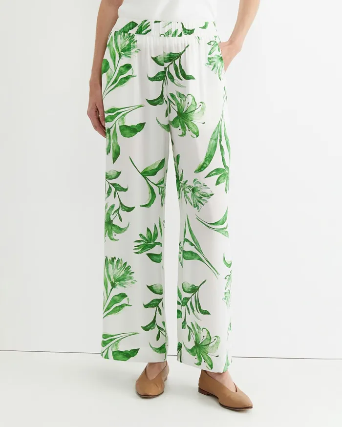 Women Sportscraft Pants Botanical Silk Wide Leg Pant Green Multi