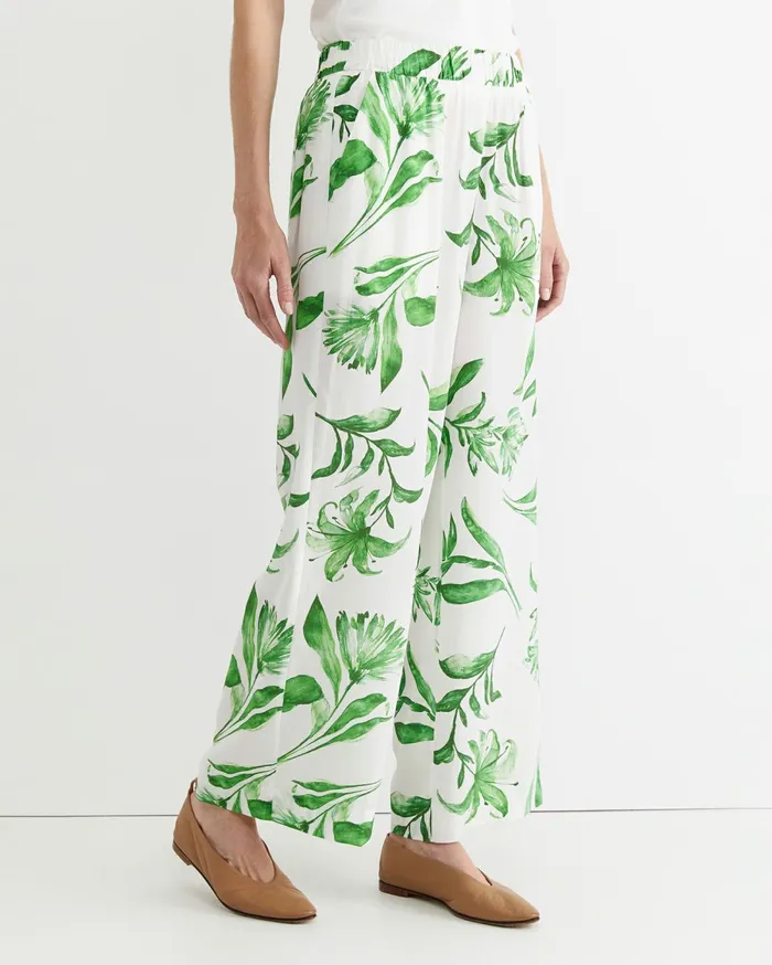 Women Sportscraft Pants Botanical Silk Wide Leg Pant Green Multi