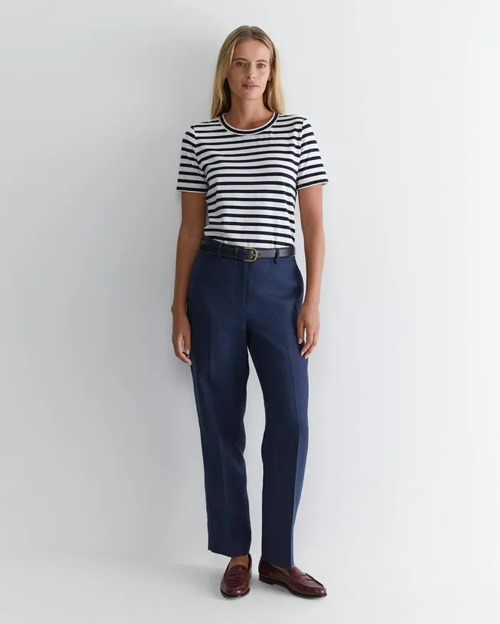 Women Sportscraft Pants Freya Straight Linen Pant Navy