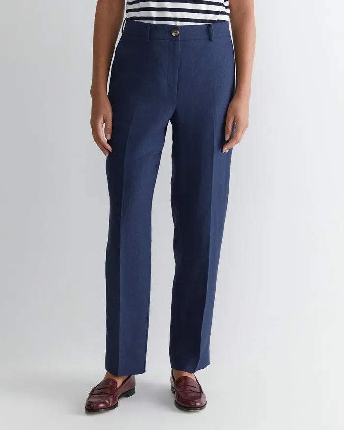 Women Sportscraft Pants Freya Straight Linen Pant Navy