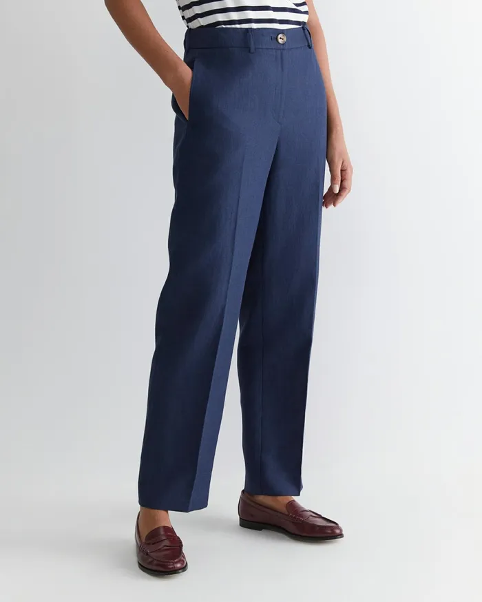 Women Sportscraft Pants Freya Straight Linen Pant Navy
