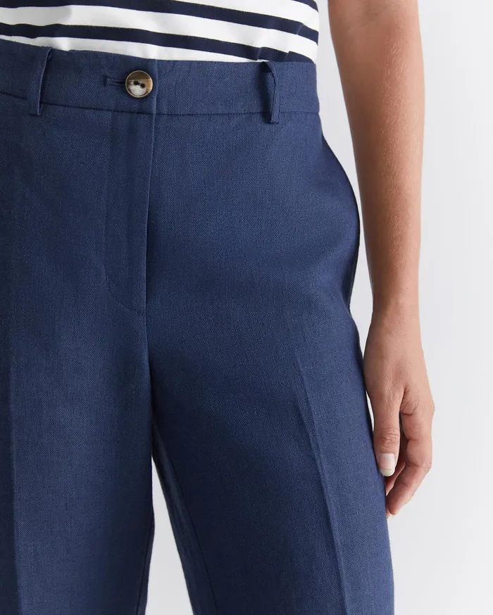 Women Sportscraft Pants Freya Straight Linen Pant Navy