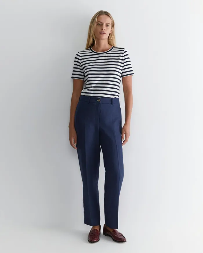 Women Sportscraft Pants Freya Straight Linen Pant Navy