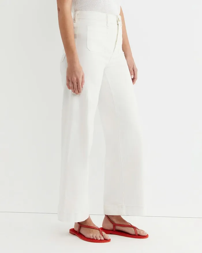 Women Sportscraft Pants Nili Wide Leg Jean Ivory