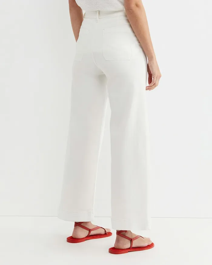 Women Sportscraft Pants Nili Wide Leg Jean Ivory