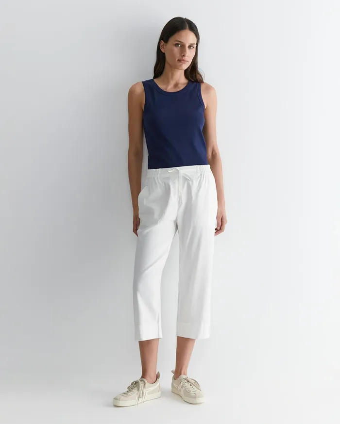 Women Sportscraft Pants Rosa Crop Linen Pant White