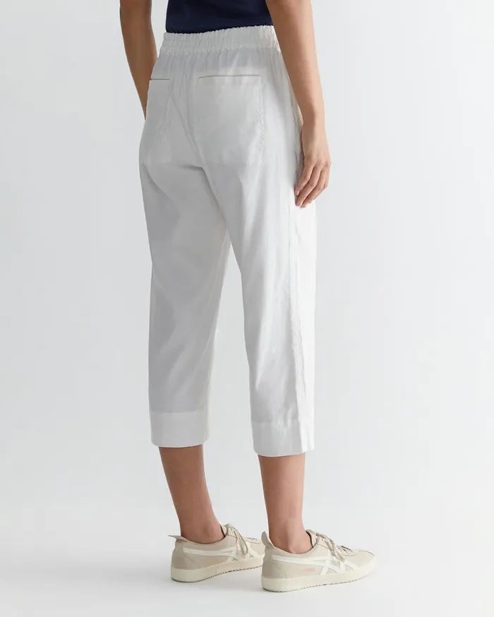 Women Sportscraft Pants Rosa Crop Linen Pant White