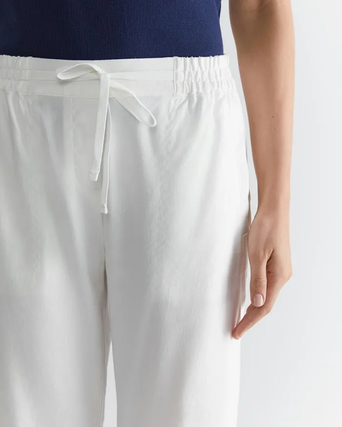 Women Sportscraft Pants Rosa Crop Linen Pant White