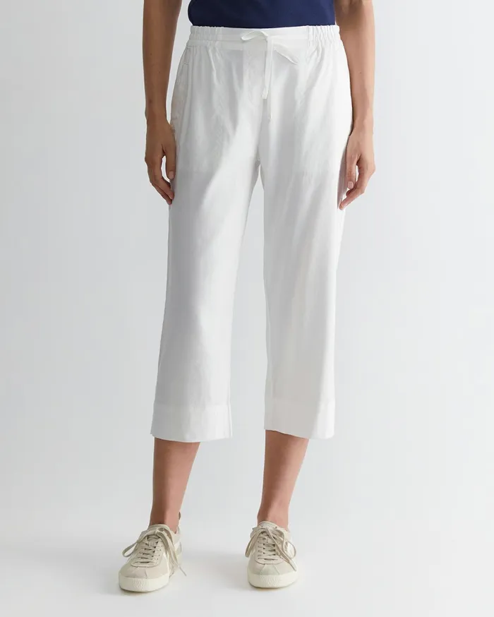 Women Sportscraft Pants Rosa Crop Linen Pant White