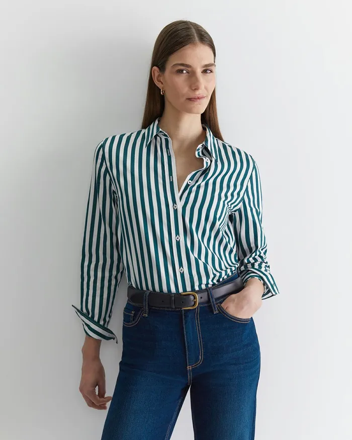 Women Sportscraft Shirts Serena Stripe Shirt Whitegreen