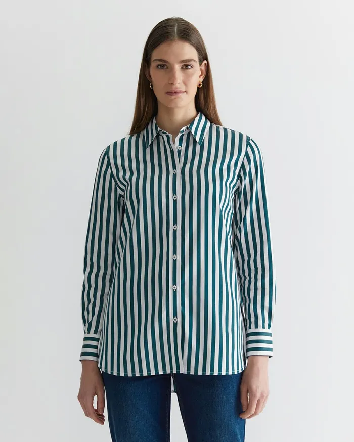 Women Sportscraft Shirts Serena Stripe Shirt Whitegreen