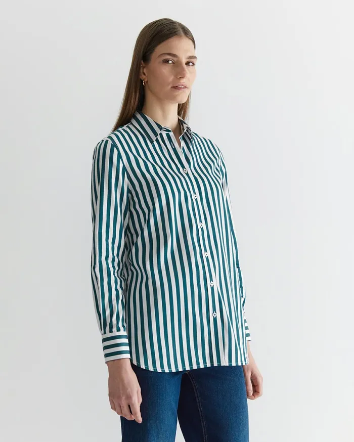 Women Sportscraft Shirts Serena Stripe Shirt Whitegreen