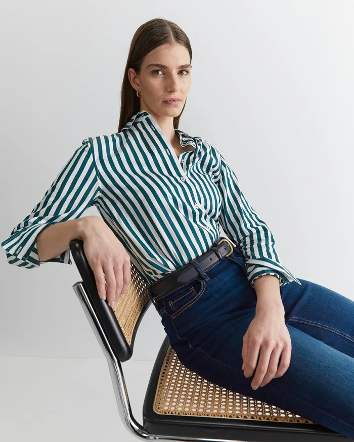 Women Sportscraft Shirts Serena Stripe Shirt Whitegreen