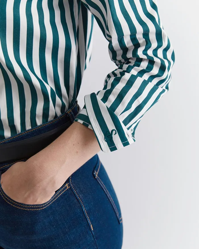 Women Sportscraft Shirts Serena Stripe Shirt Whitegreen
