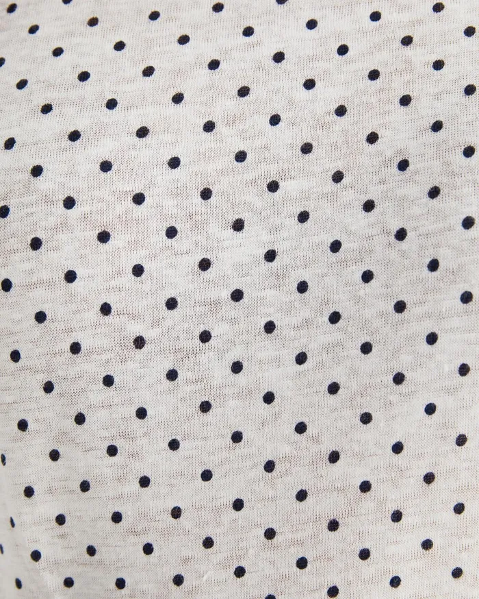 Women Sportscraft Tops and Tees Tonia Spot Linen Tee Whitenavy