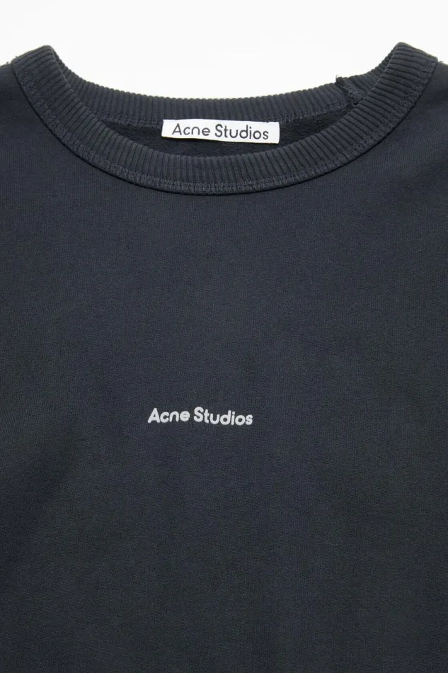 Women Stamp Logo Sweatshirt Black Acne Studios Sweatshirts