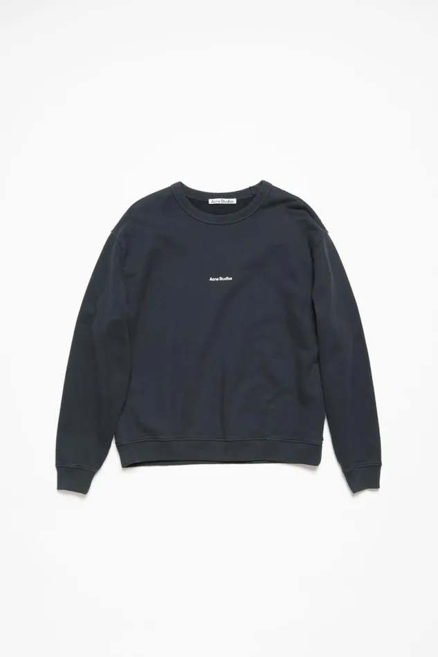 Women Stamp Logo Sweatshirt Black Acne Studios Sweatshirts