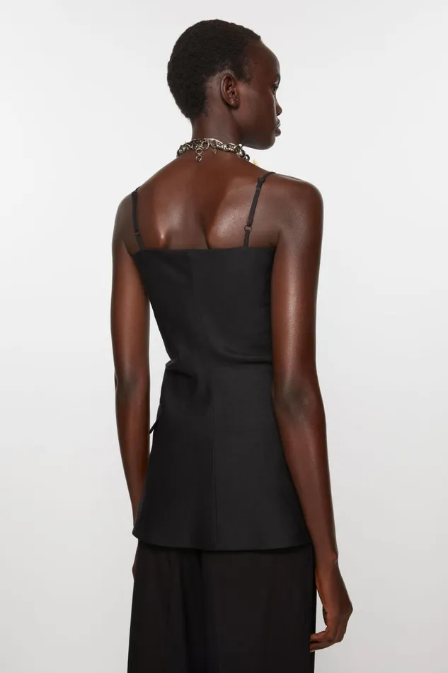 Women Strap Suit Top Black Acne Studios Shirts and Blouses