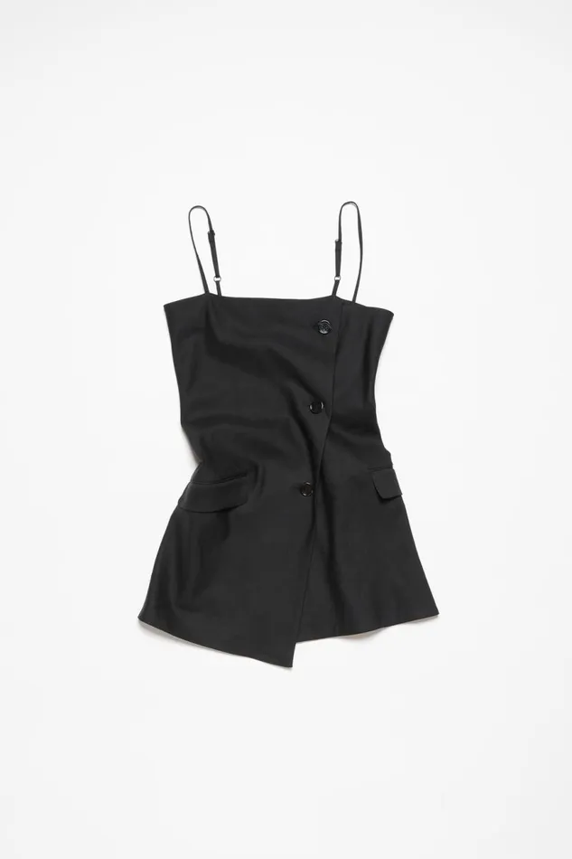 Women Strap Suit Top Black Acne Studios Shirts and Blouses