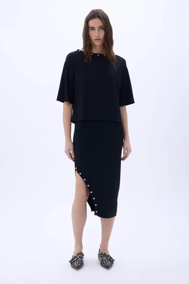 Women Studded Collar Top Black Black Sonia Rykiel TShirts