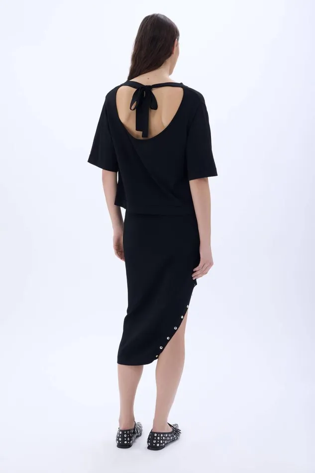 Women Studded Collar Top Black Black Sonia Rykiel TShirts