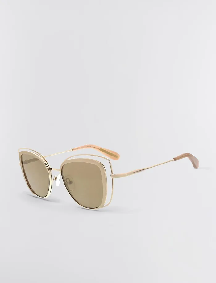 Women Sunglasses BCBG Gold Cat Eye Sunglasses Shiny Lt Goldsatin Light Gold