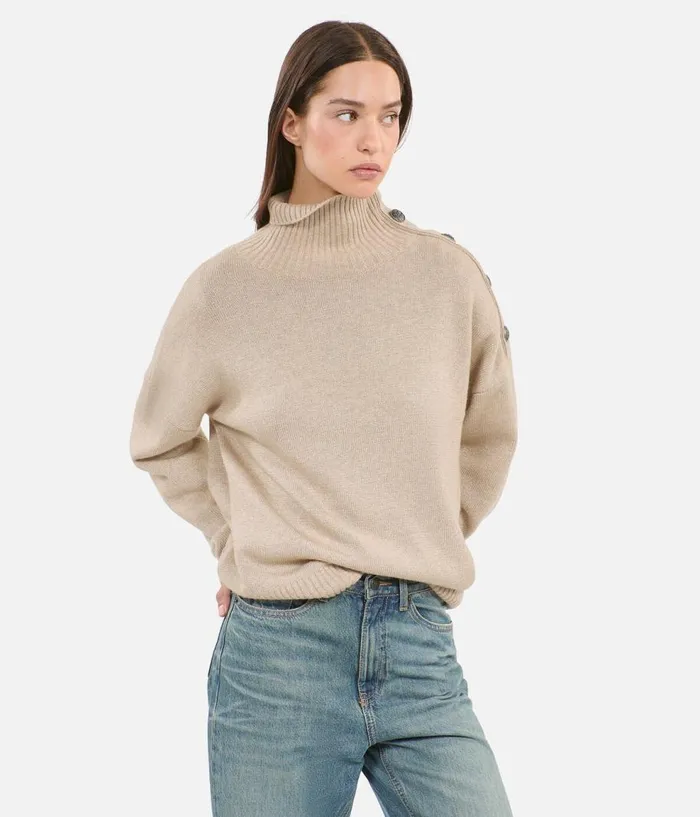 Women Sweaters THE KOOPLES Camel Wool And Cashmere Sweater Women Sweaters THE KOOPLES Camel Wool And Cashmere Sweater