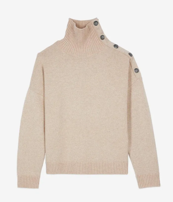 Women Sweaters THE KOOPLES Camel Wool And Cashmere Sweater Women Sweaters THE KOOPLES Camel Wool And Cashmere Sweater