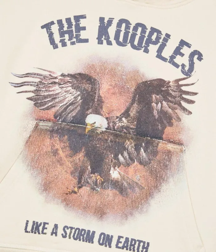 Women Sweatshirts THE KOOPLES Ecru Hoodie With Serigraphy Women Sweatshirts THE KOOPLES Ecru Hoodie With Serigraphy