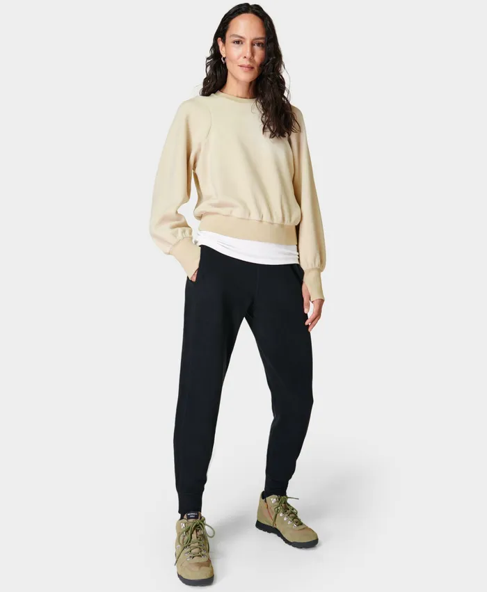 Women Sweaty Betty Gary Luxe Fleece Trousers Black Trousers